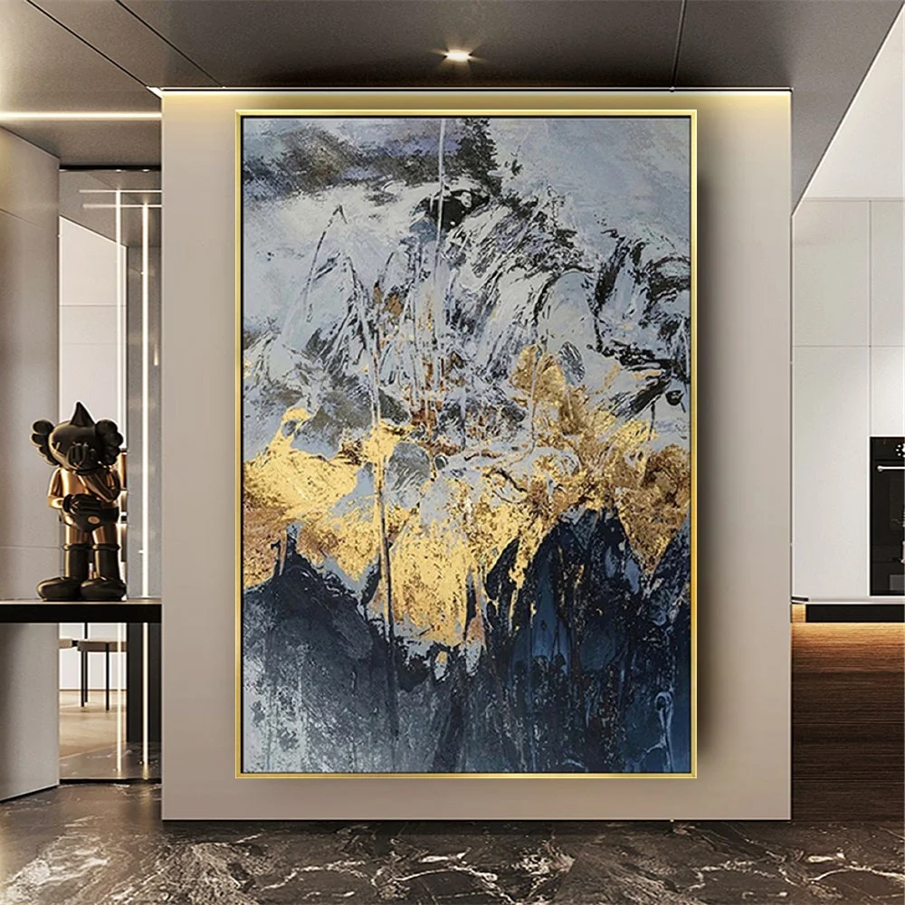 مجردة المناظر الطبيعية جدار الطلاء رسمت باليد النفط اللوحة جدار صورة فنية لمطعم قماش ديكور المنزل عمل فني مخصص