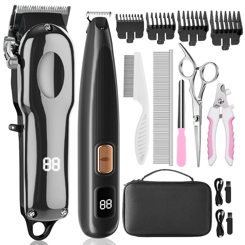 

Professional Pet Grooming Products Steel Hair Remover Blade and Nail Scissors with Charging Power Source for Cats