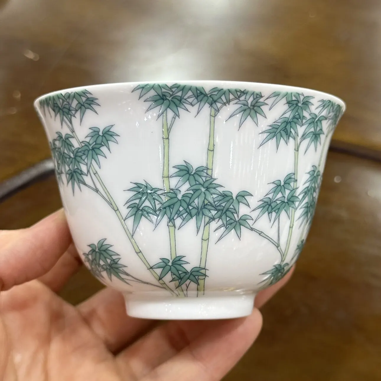 Jingdezhen Ceramic Cup Set Pastel Flower God Cup Enamel Cup Single Cup Bamboo Tea Tasting Cup