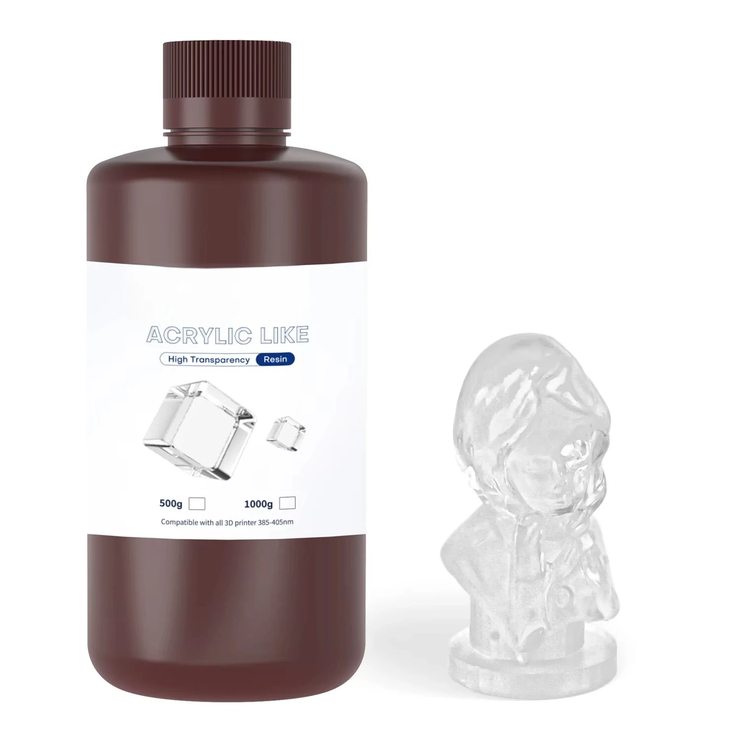 1KG Transparent Colored UV Photopolymer Resin Light Curing Material Compatible with SLA LCD DLP 3D Printers