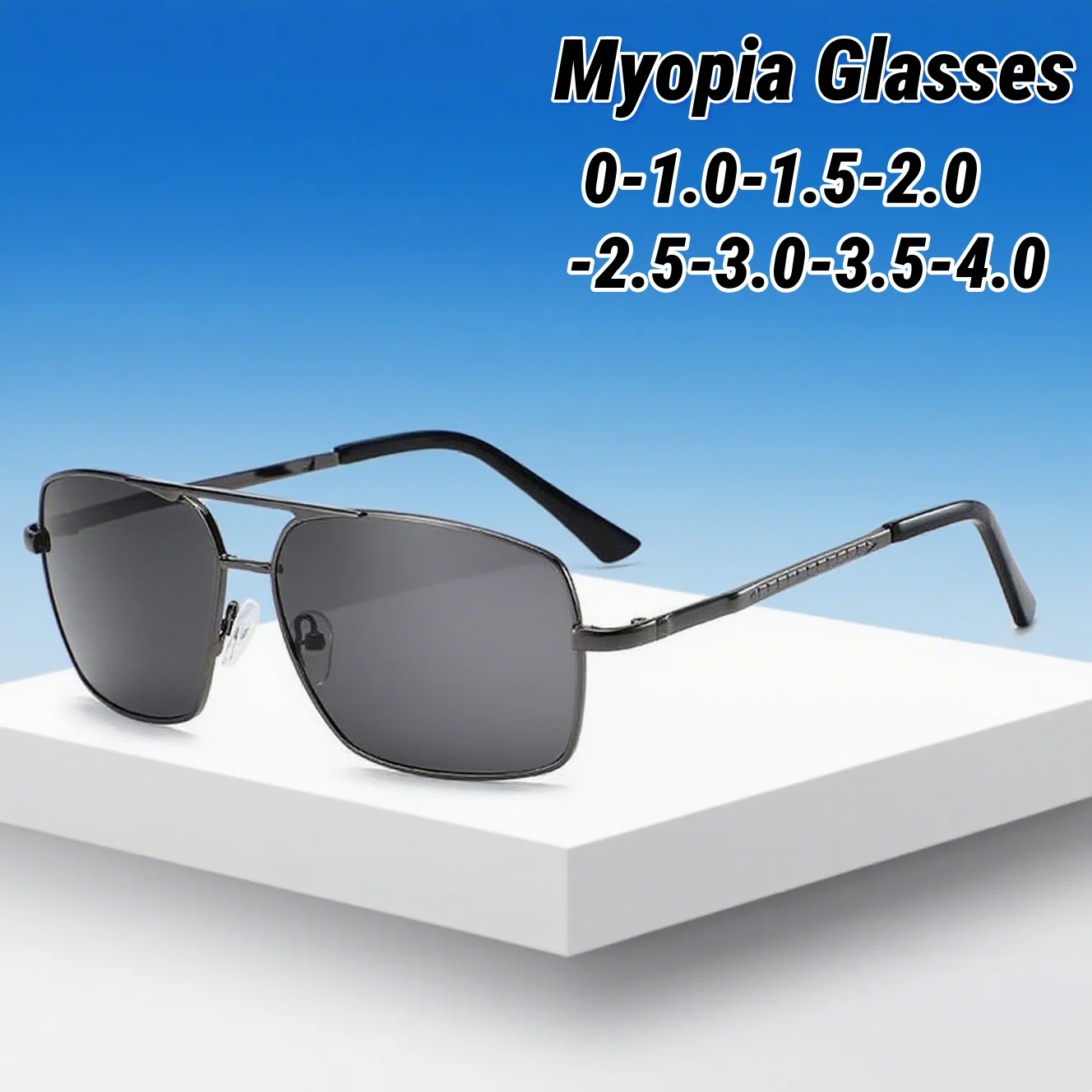 

Роскошные дизайнерские поляризационные очки для близорукости, мужские модные антибликовые солнцезащитные очки для вождения, уличные солнцезащитные очки высокой четкости UV400, диоптрии до -4,0