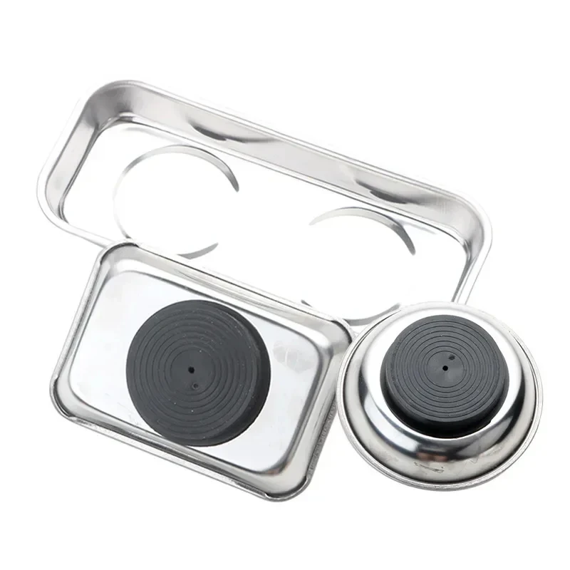 

Square Magnetic Parts Bowl, Durable Stainless Steel Magnetic Tray, Anti-Loss Storage Holder for Hardware Small Parts Organizer