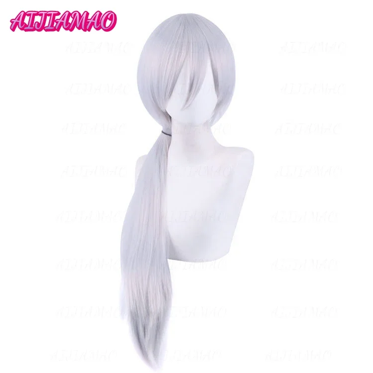 Парик для косплея аниме бензопила Quanxi, серебряный длинный парик, термостойкие волосы из волокна, Хэллоуин, искусственная игра + бесплатная шапочка для парика