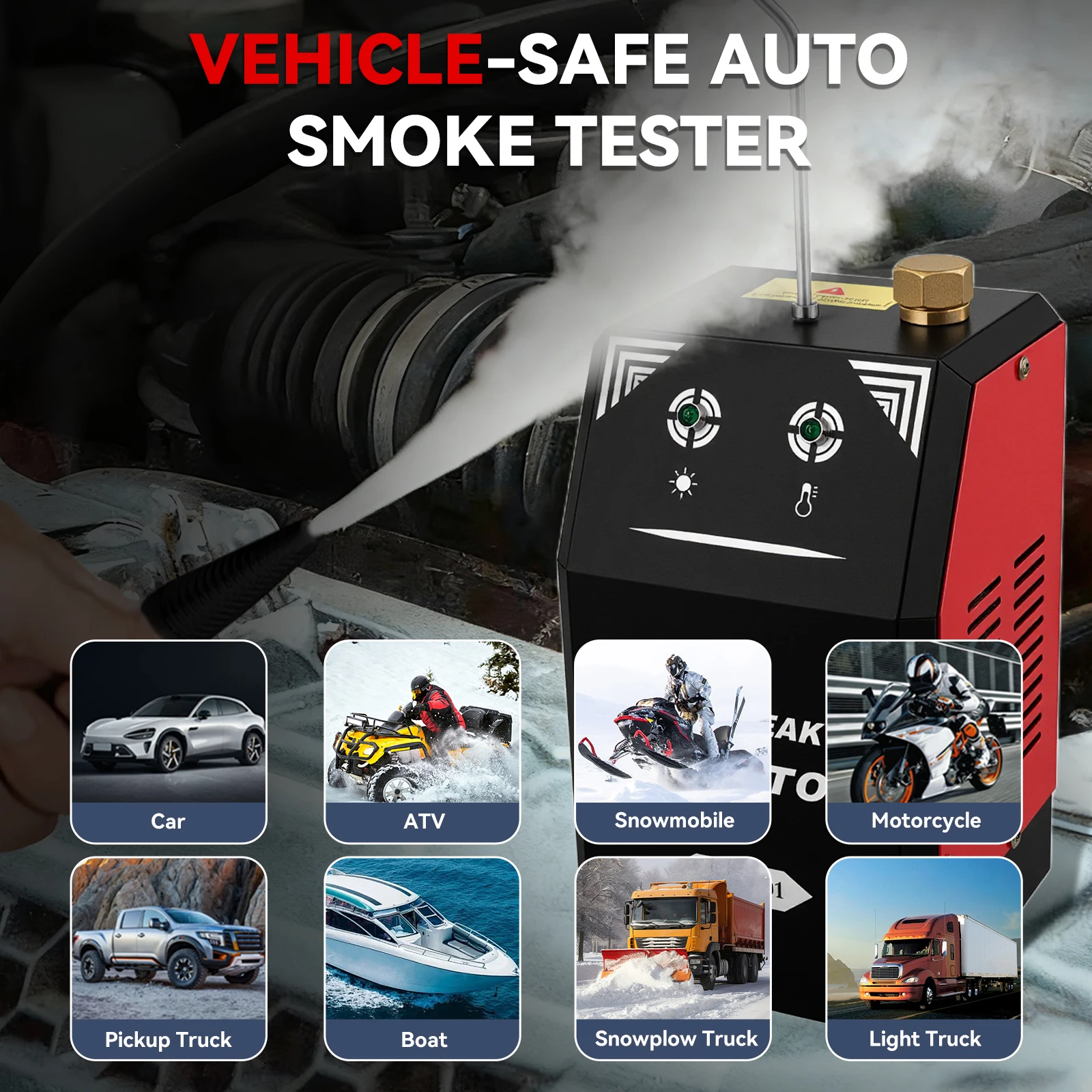 Macchina del fumo Podofo per rilevamento perdite, macchina del fumo per rilevamento perdite automobilistiche, generatore di fumo, strumento diagnostico per sistemi di veicoli e tubazioni