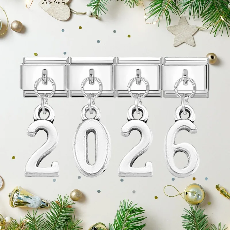 أحدث صيحات الموضة للرجال والنساء 26 قلادة بحروف إنجليزية وصلات ساحرة تناسب سوار 9 مللي متر من الفولاذ المقاوم للصدأ صنع مجوهرات ذاتية الصنع