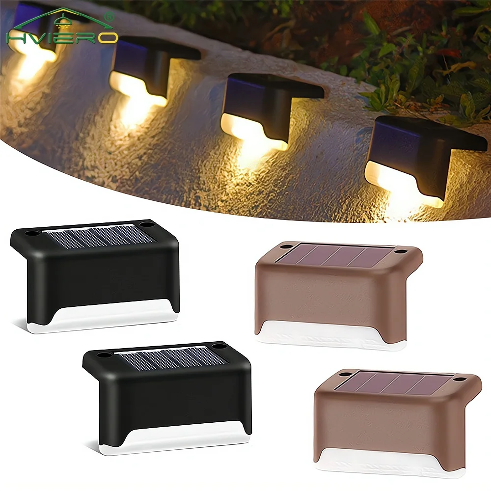 

LED Solar Power Stair Wall Lamp Outdoor Waterproof Fence Garden Pathway Villa Yard Patio Steps Decoration Night Lighting Light