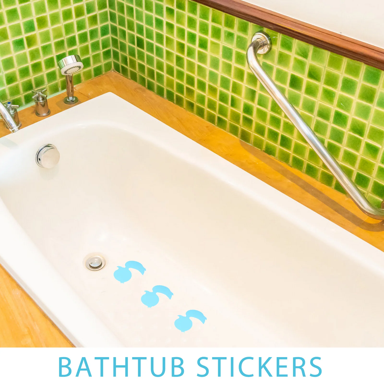 

12pcs Duck Shaped Bathtub Stickers Cartoon Anti Skid Tapes for Kids Black Non Slip Bath Floor Decals PEVA Safe Shower Tub