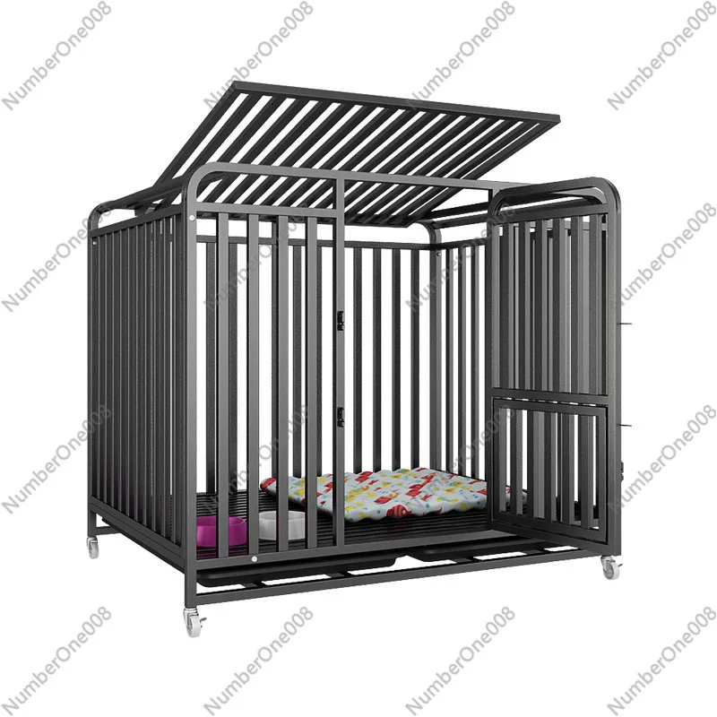 

Dog Cage Household Indoor with Toilet Large Medium Small Dog Teddy Corgi Bichon Shiba Golden Retriever Large Cage Kennel