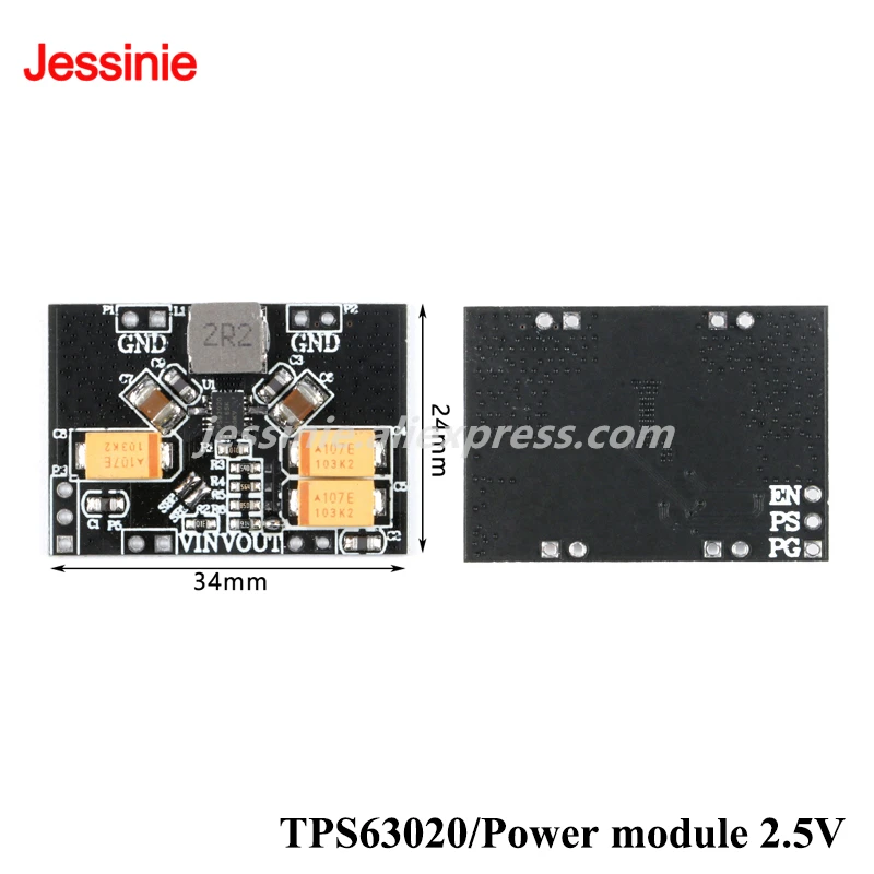 TPS63020 Power Module Automatic Voltage Boost 2.5V 3.3V 4.2V 5V Lithium Battery Low Ripple