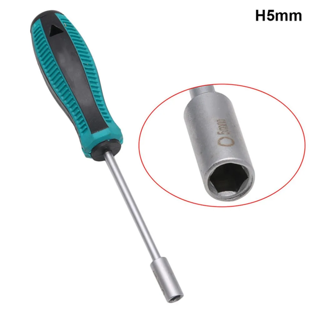 1pc Socket Screwdriver 3/3.5/4/4.5/5/5.5/6mm Metal Hex Nut Key Socket Driver Wrench Screwdriver Anti-slip Hand Repair Tools