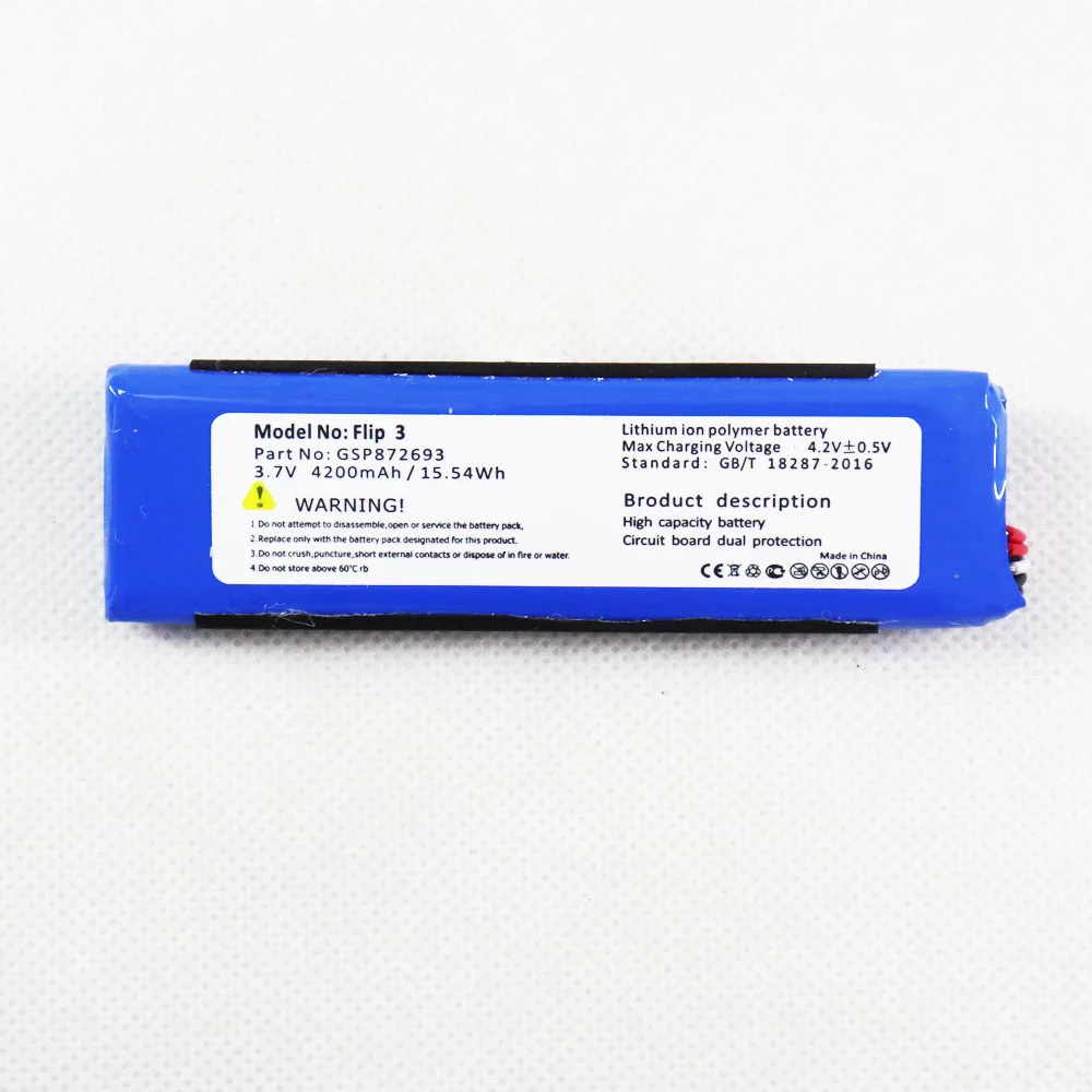 

High Quality Original Cell Battery 3000mAh GSP872693 for JBL Flip 3 bluetooth Speaker Batteries +Tools