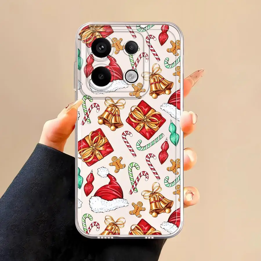 

Рождественский изысканный подарок, прозрачный мягкий чехол для телефона для Xiaomi Redmi 14C A3x 12C A5 10C 9A 9C A1 A2+ 13C
