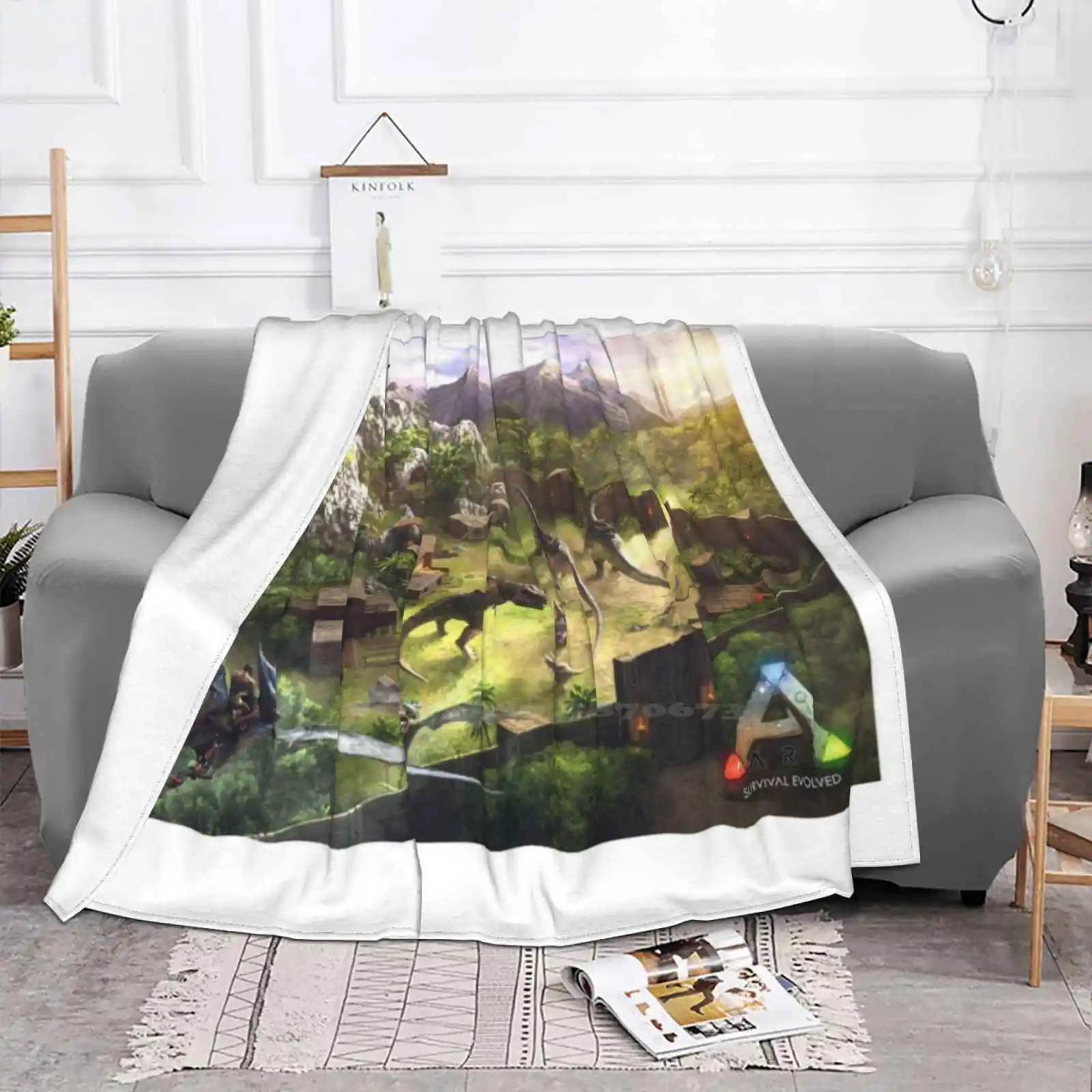 Ark Survival Evolved !!! Super Warm Soft Blankets Throw On Sofa/Bed/Travel Ark Survival Evolved Steam Game Dinosaurs