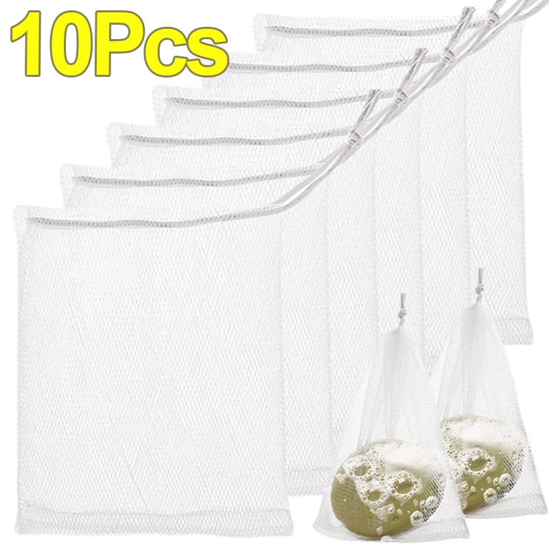 10/1PCS Hangable Soap Bags Bath Shower Gel Facial Cleanser Foaming Mesh Bags Body Soap Cleanser Bubble Net Bags Cleaning Tools