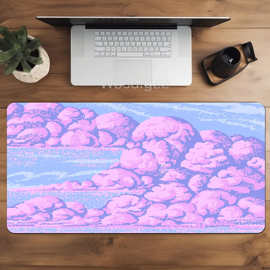 Imagem -05 - Cloud Moon Design Desk Mat Mouse Pad Kawaii Roxo Esteiras de Teclado Gaming Estendidas Xxl Grande Mousepad Rosa Bonito xl 90x40