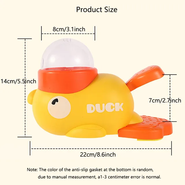 Yellow Duck-Shaped Interactive Cat Treat Dispenser Durable Plastic Training Dog Toy Puzzle Slow Feeder Dog Self-pleasure Toy 6