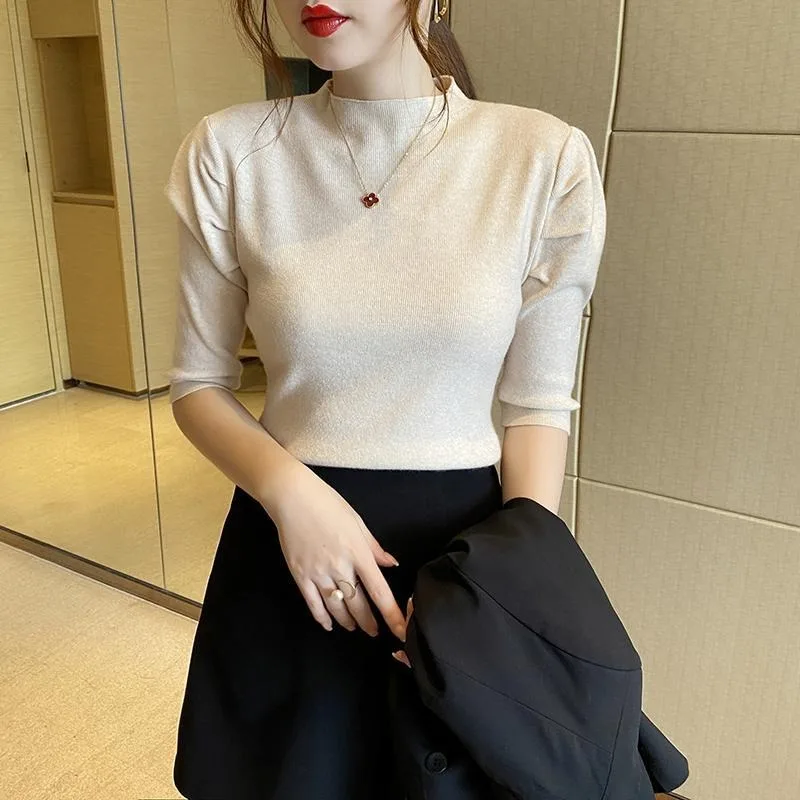 2024 Spring Summer Sweater New in Boutique  Korean Fashion Style Pullover O Neck Soft  Female Basic Chic Knit Top