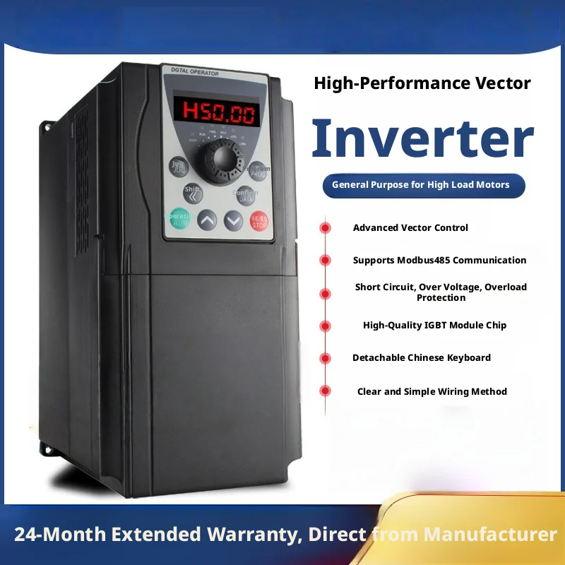 High-Reliability Vector Inverter: 0.5kW to 3.0kW, 0–500Hz, IGBT Module, Soft Start, Short Circuit Safe