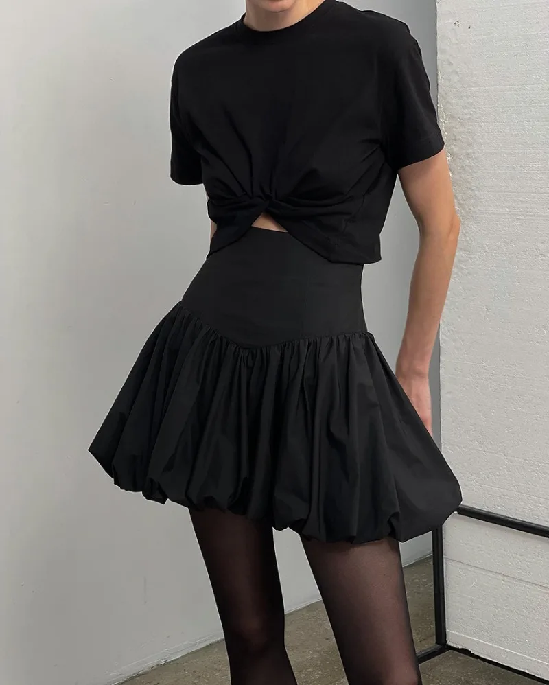 Women 2026 Spring Summer New Hot Selling Elegant Pure Cotton High Waist Bubble Skirt Commute Fashion Slimming Mini Skirt Trendy