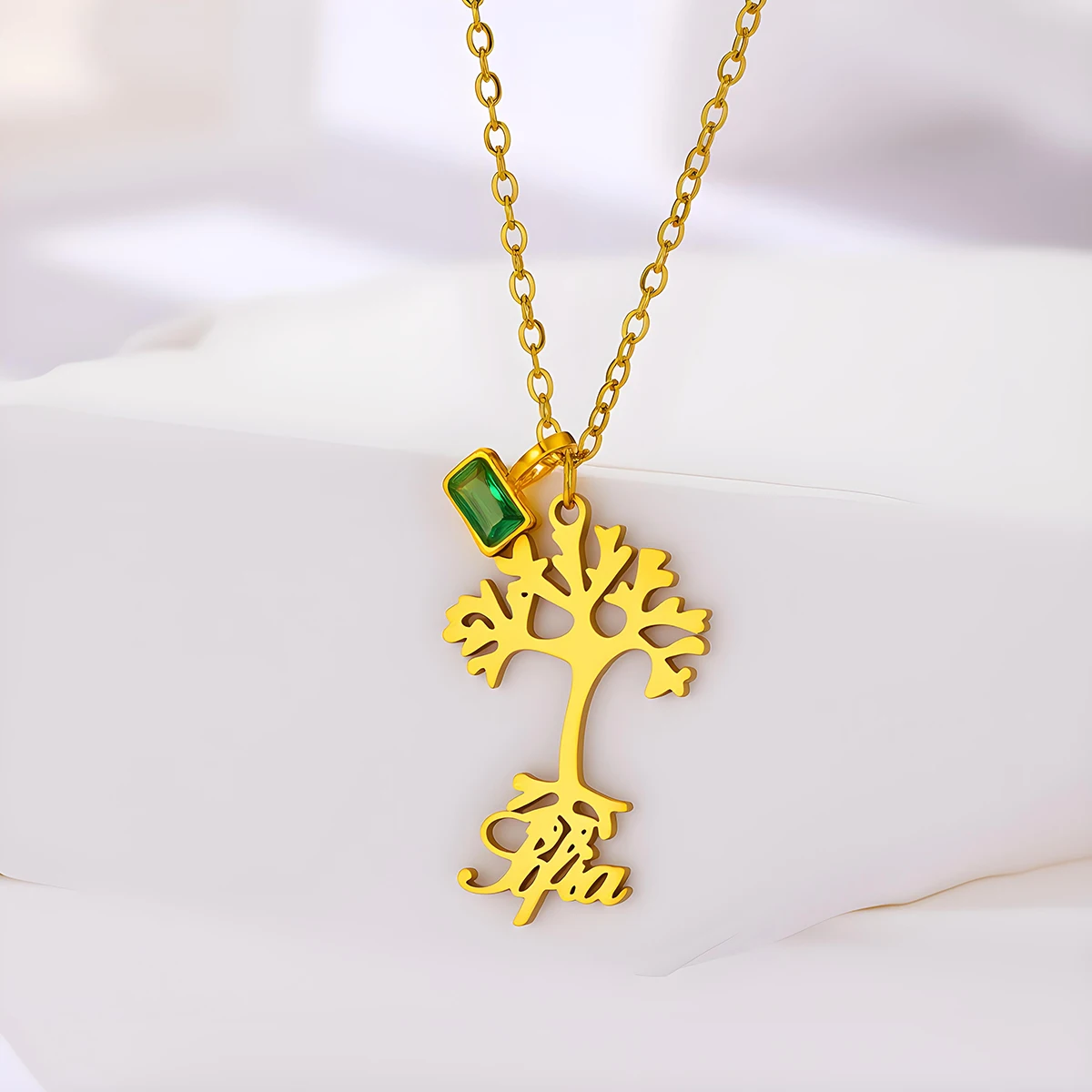 Chandler Custom Name Stainless Steel Tree of Life Pendant Necklace Men Women Personalized Jewelry Accessories Gifts