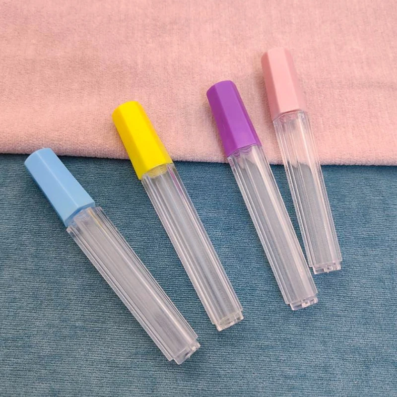 4/10pcs Clear Sewing Needles Storage Tube Plastic Pin Bottle with Scale Bead Button Container Box Holder Colorful Cap Needlework