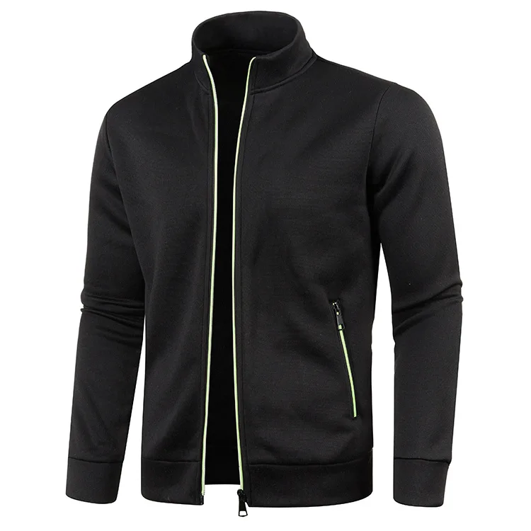 

Autumn and Winter Men's Long Zipper Knitted Sweater Sleeves Thin Plush Top Sweater Jacket