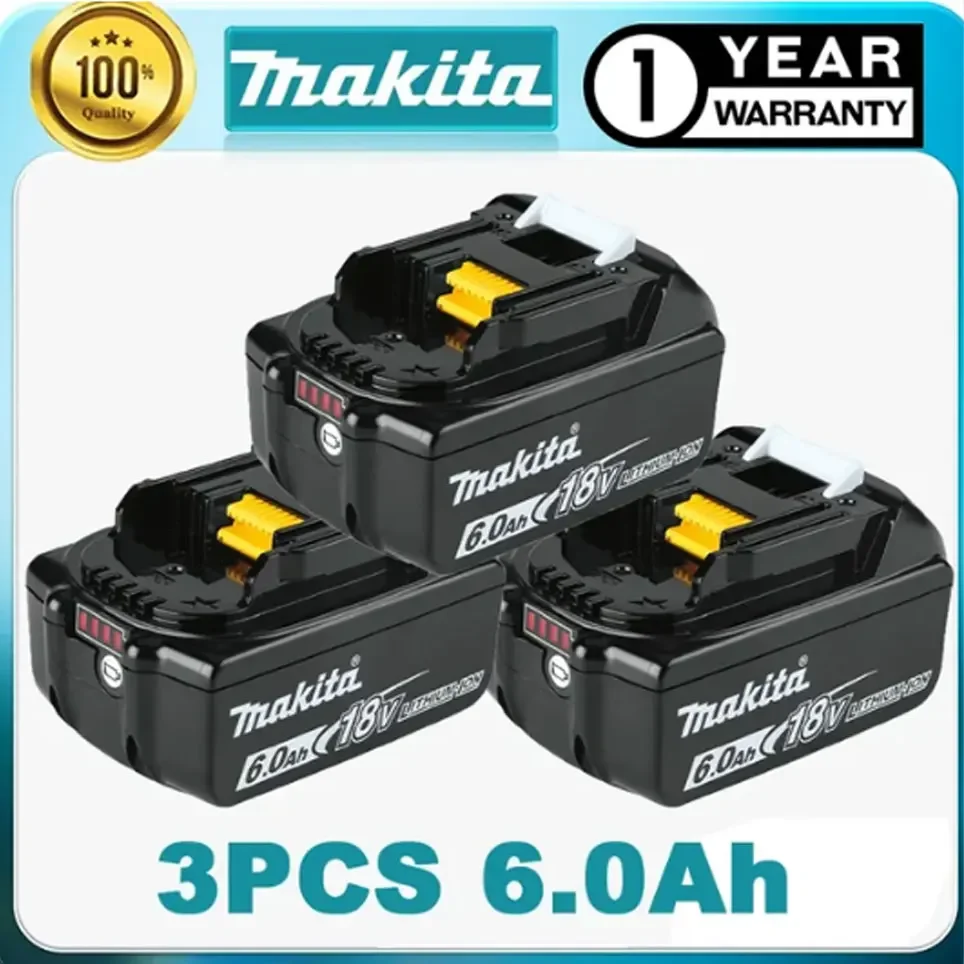 

Makita 18V 6.0Ah Battery Original Lithium ion Rechargeable Battery 18V 6000mAh drill Replacement Battery BL1860 BL1850 BL1860B