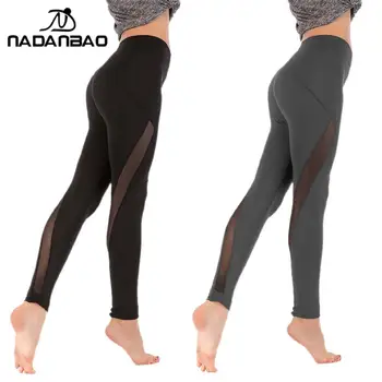 Nadanbao Sport Yoga Broek Dames Sexy Mesh Splicing Heup Lifting Yoga Oefening Leggings Sneldrogende Kleding