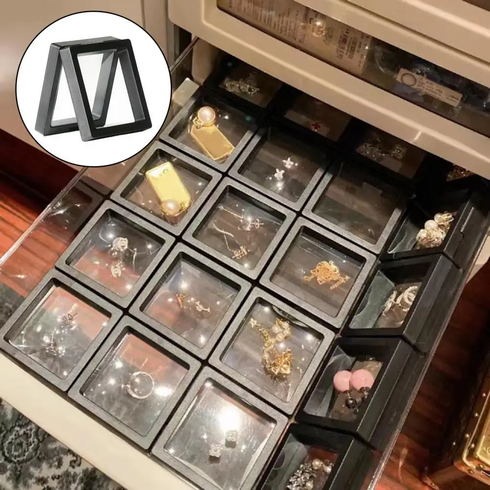 5Pcs/Set Ring Display Box Dustproof Anti-wear Plastic Stylish 3D Effect Jewelry Display Holder for Home