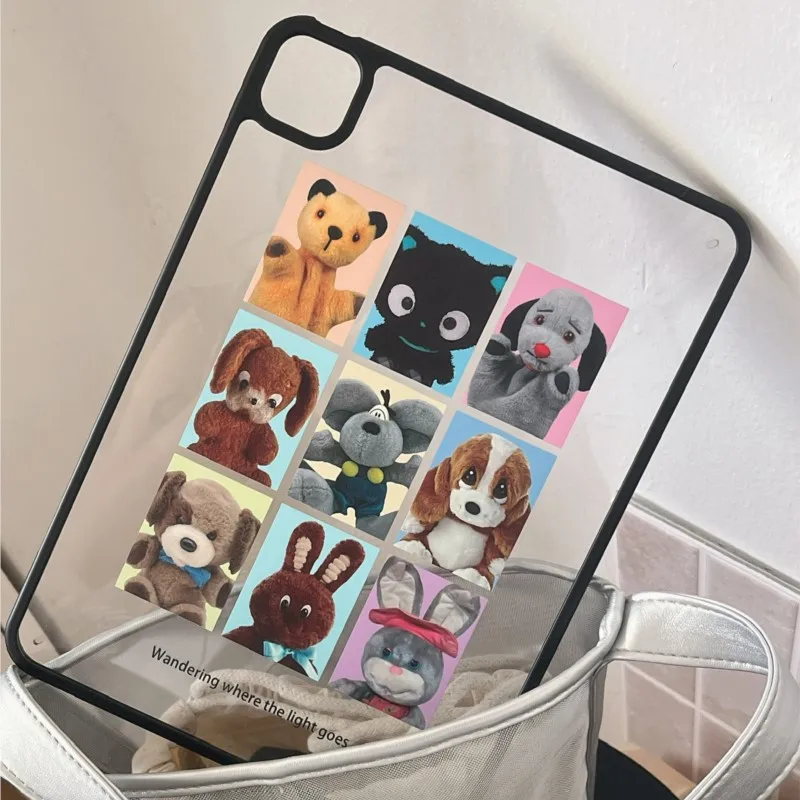 

Animal Plush Nine-Grid Tablet Case for iPad Mini Air 2 3 4 5 6 7 iPad 5th/6th/7th/8th/9th Gen Pro 11 12.9 13inch M3 Tablet Cover