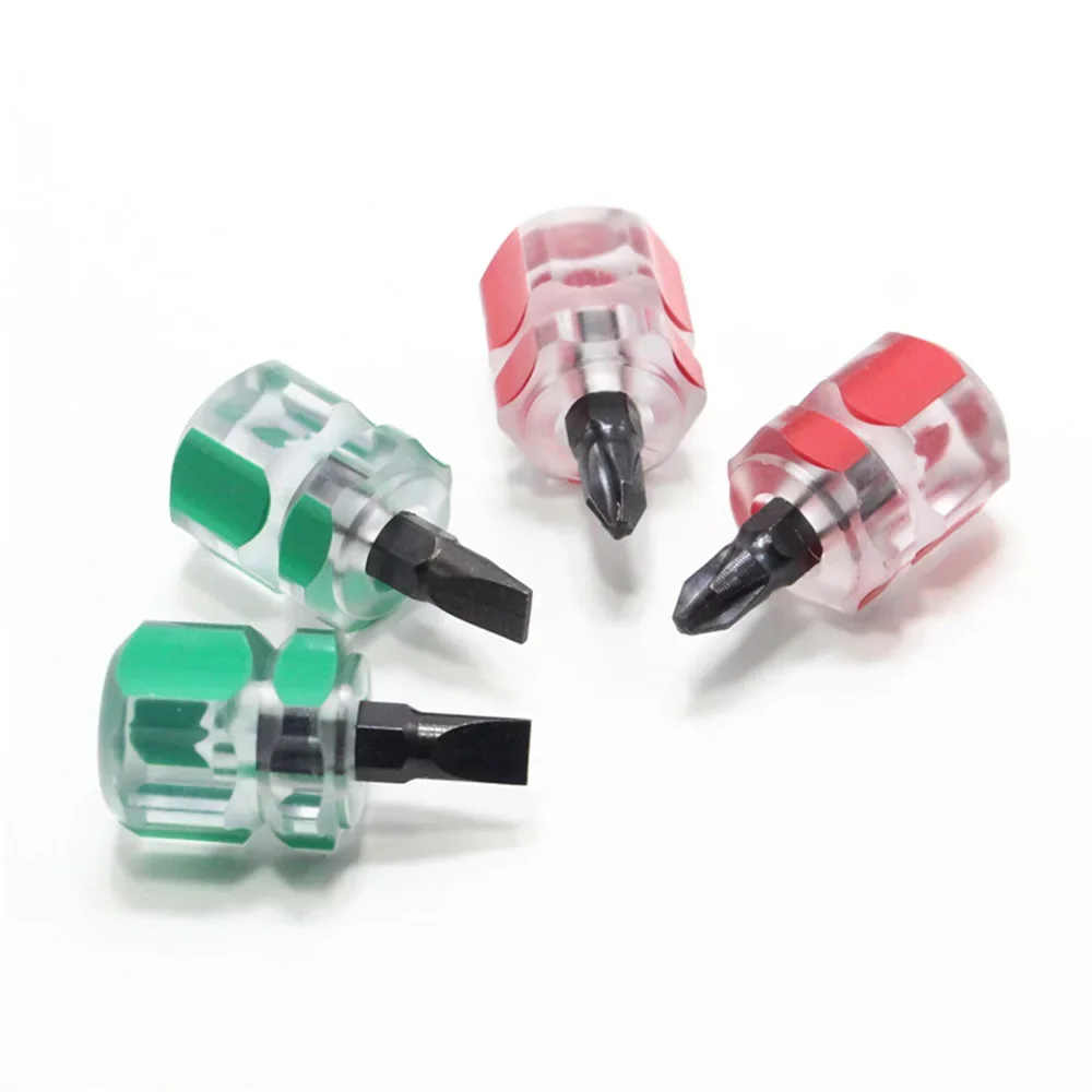 Mini Screwdriver Set Portable Phillips Slotted Screwdriver with Transparent Handle Hand Tool for Repair Work