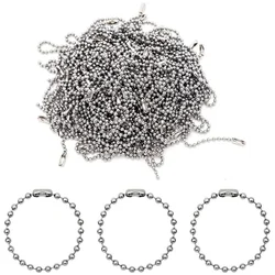 50pcs 10/12/15/20cm Stainless Steel Ball Bead Chain Connector Clasp For DIY Dog Tag Key Rings Jewelry Finding Making Accessories