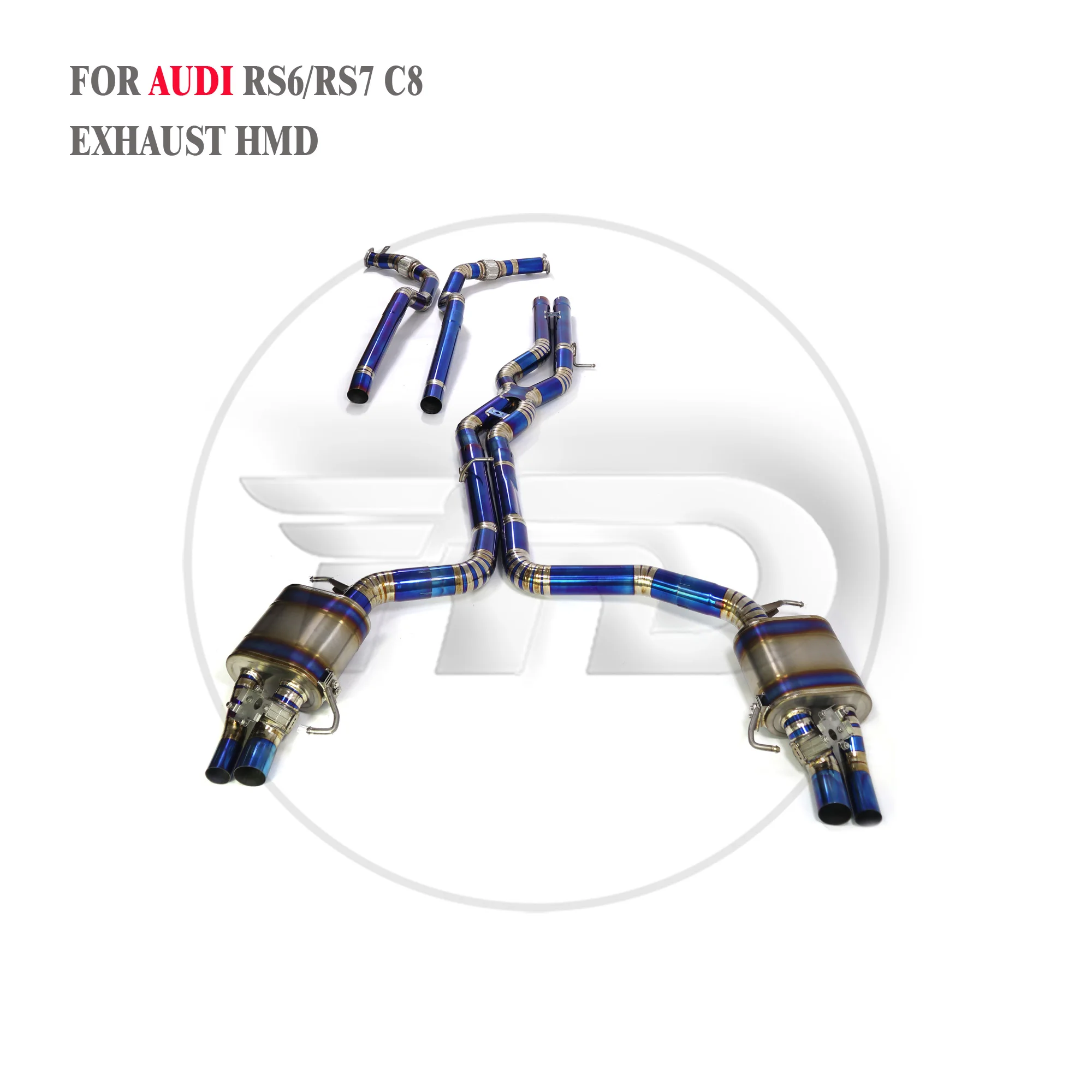 HMD Titanium Alloy Exhaust System Catback for Audi RS6 RS7 C8 4.0T Muffler With Valve Link Pipe