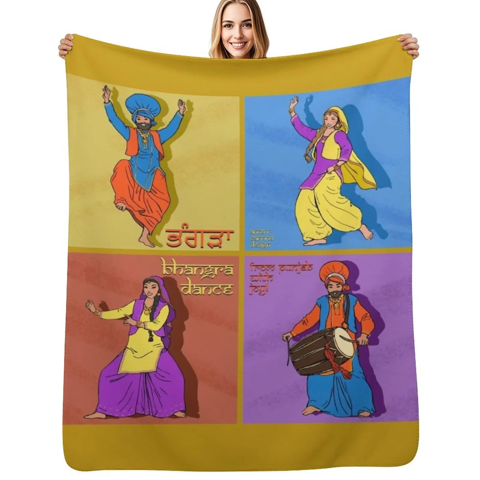 

Bhangra dance Throw Blanket Soft Warm Blanket Gift for Grandparents