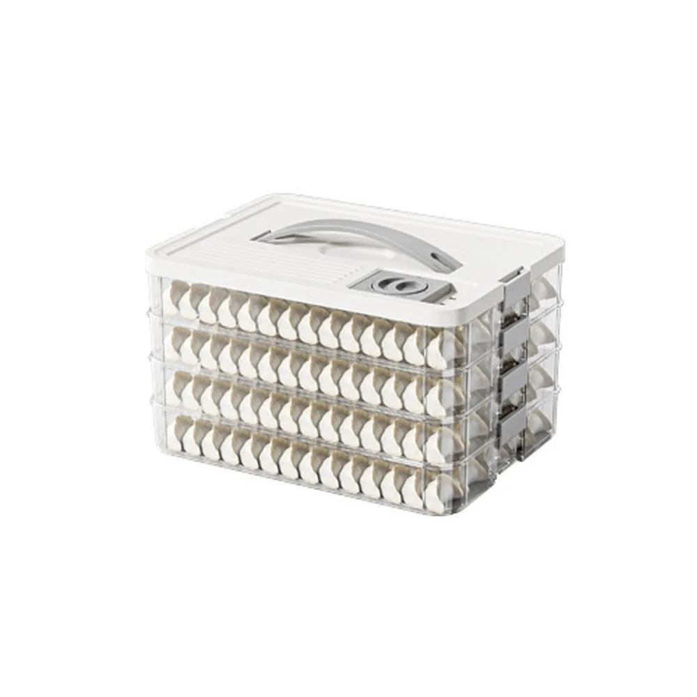 Multi-Layer Dumpling Storage Box Large Capacity 1/2/3/4 Layers Refrigerator Box Fresh Keeping Freezer Box Home Kitchen