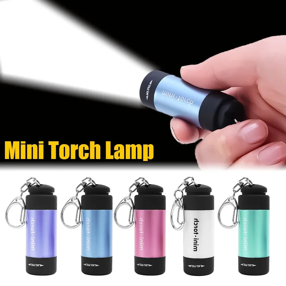 Mini Portable LED Flashlights Ultra Bright Pocket Keychain Torch Lamp Lantern USB Charging Waterproof Outdoor Camping Lighting