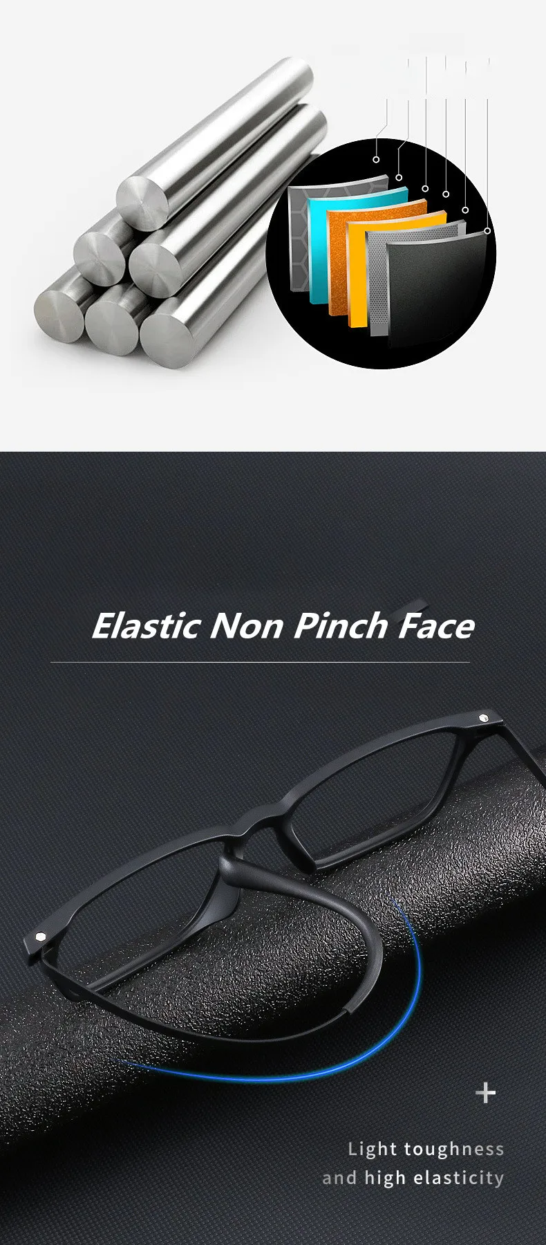 Ultraleichte photochrome Titan-Lesebrille für Männer, Presbyopie-Brille, Harzlinse + 0,5, 0,75 1,75 2,5 – Detail 3