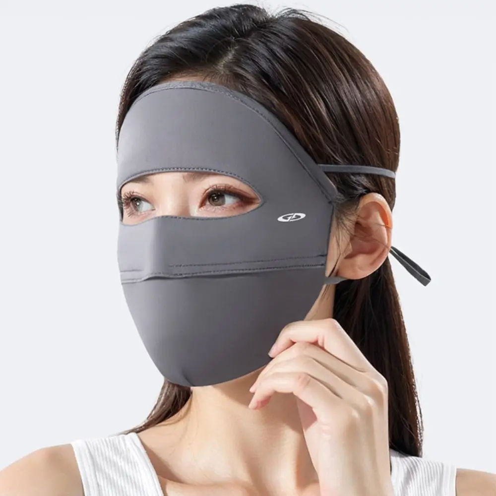 

Breathable Sunscreen Face Scarf Ice Silk Mask Face Mask Solid Color Face Cover UV Protection Face Scarves Sunscreen Mask Cycling