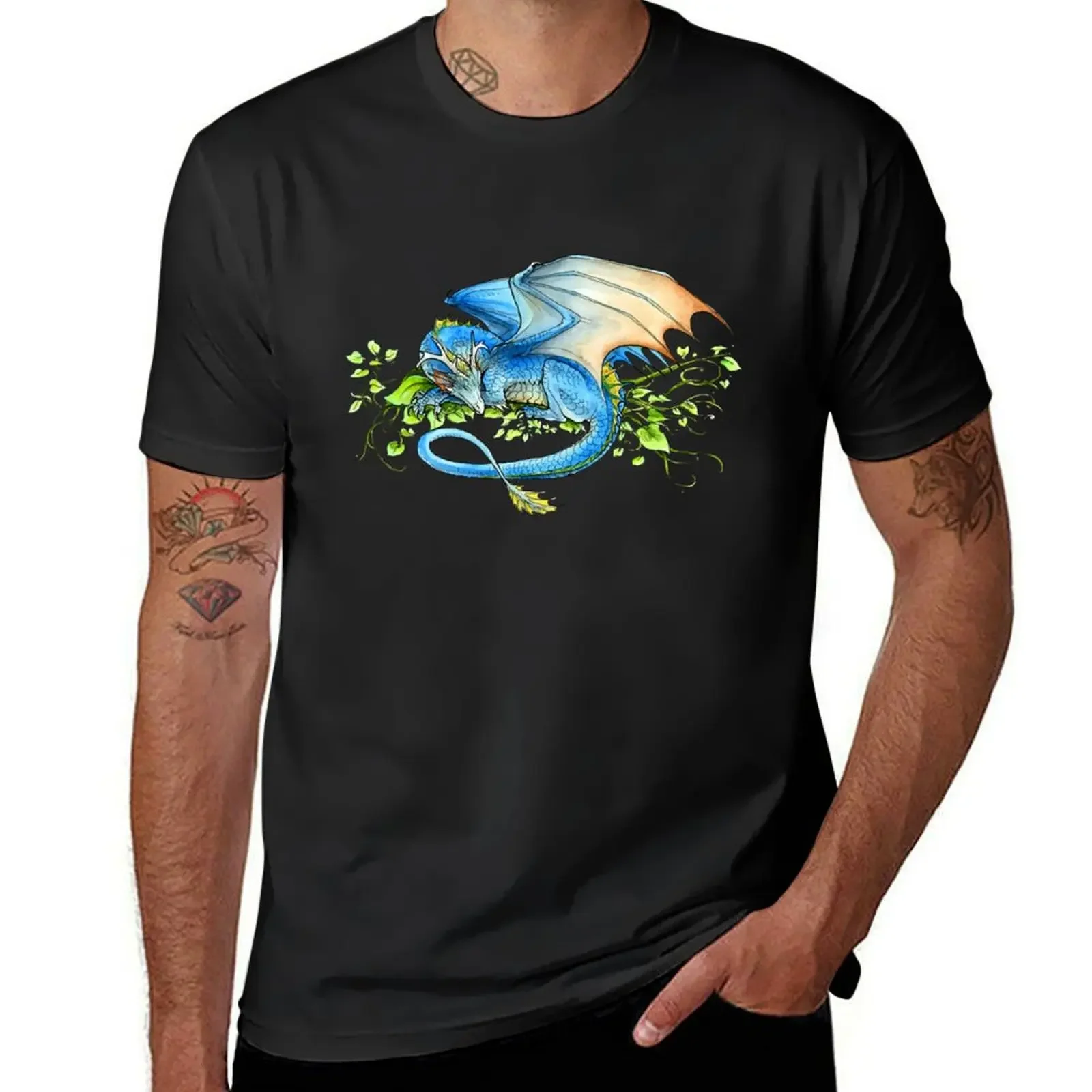 Slumbering Sky - Dragon T-Shirt oversizeds baggy shirts mens shirts graphic tee