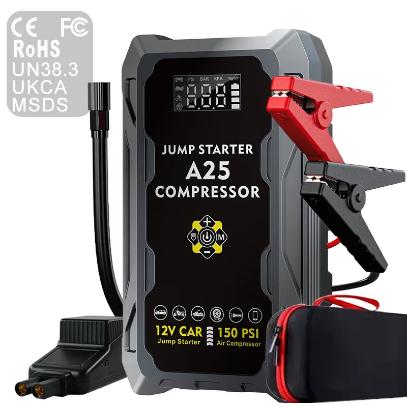 

Многофункциональное устройство для экстренного запуска автомобиля, автомобильный компрессор, многофункциональный аккумулятор, устройство для электрического запуска двигателя