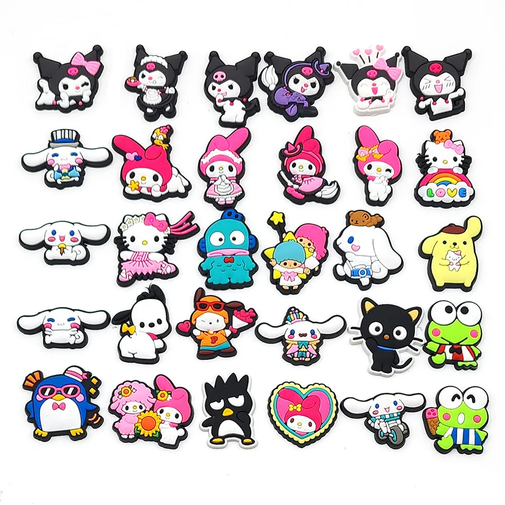 30pcs/set Sanrio Cartoon Series ​for Shoe Charms Accessories for Classic Clog Shoe Decoration Kids Gifts