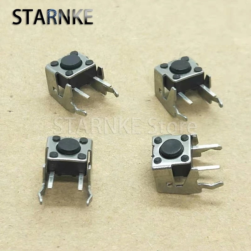 100PCS Horizontal With Bracket 6*6*4.3 Tactile Tact Switch Side Press 2Pins Vertical Push Button Micro Switch 6X6X4.3MM