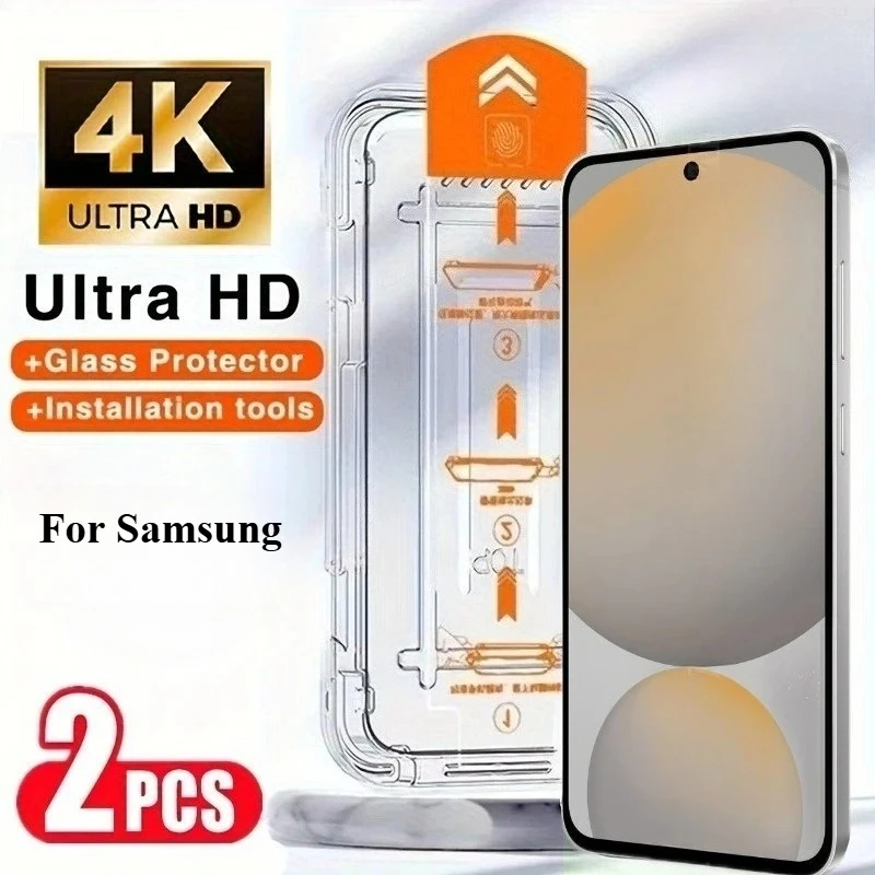 2 Stück für Samsung Galaxy A17 A16 A26 F17 M16 F16 gehärtetes Glas Displayschutzfolie einfache Installation Auto-Staub