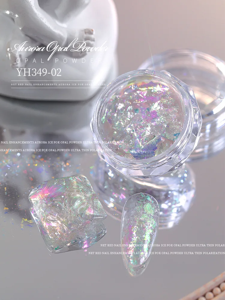 0.5g/병 오팔 오로라 에델바이스 파우더 8색 머메이드 울트라씬 아이스 크리스탈 벨벳 파우더 파이어 오팔 클라우드 브로케이드 파우더