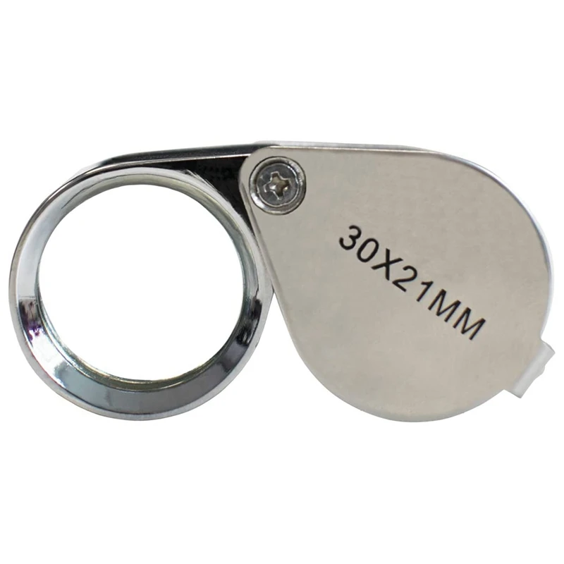 

Mini 30 Times Handheld Magnifying Glass 30X21mm Full Metal Ring Magnifying Glass Jewelry Identification