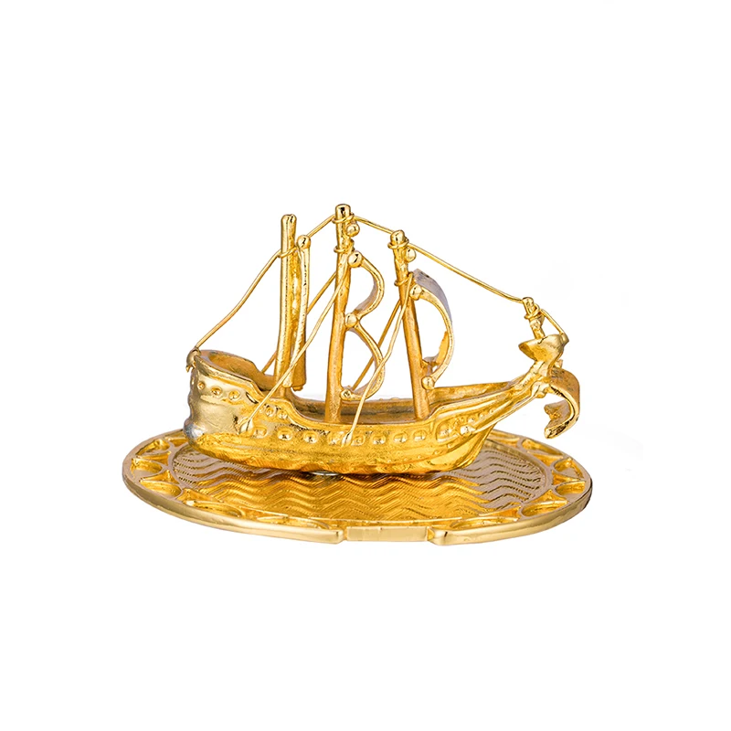 Yaffil Blue and Gold Enamel Globe Egg-shaped Table Decoration, High-quality Practical Jewelry Box with Earth Design