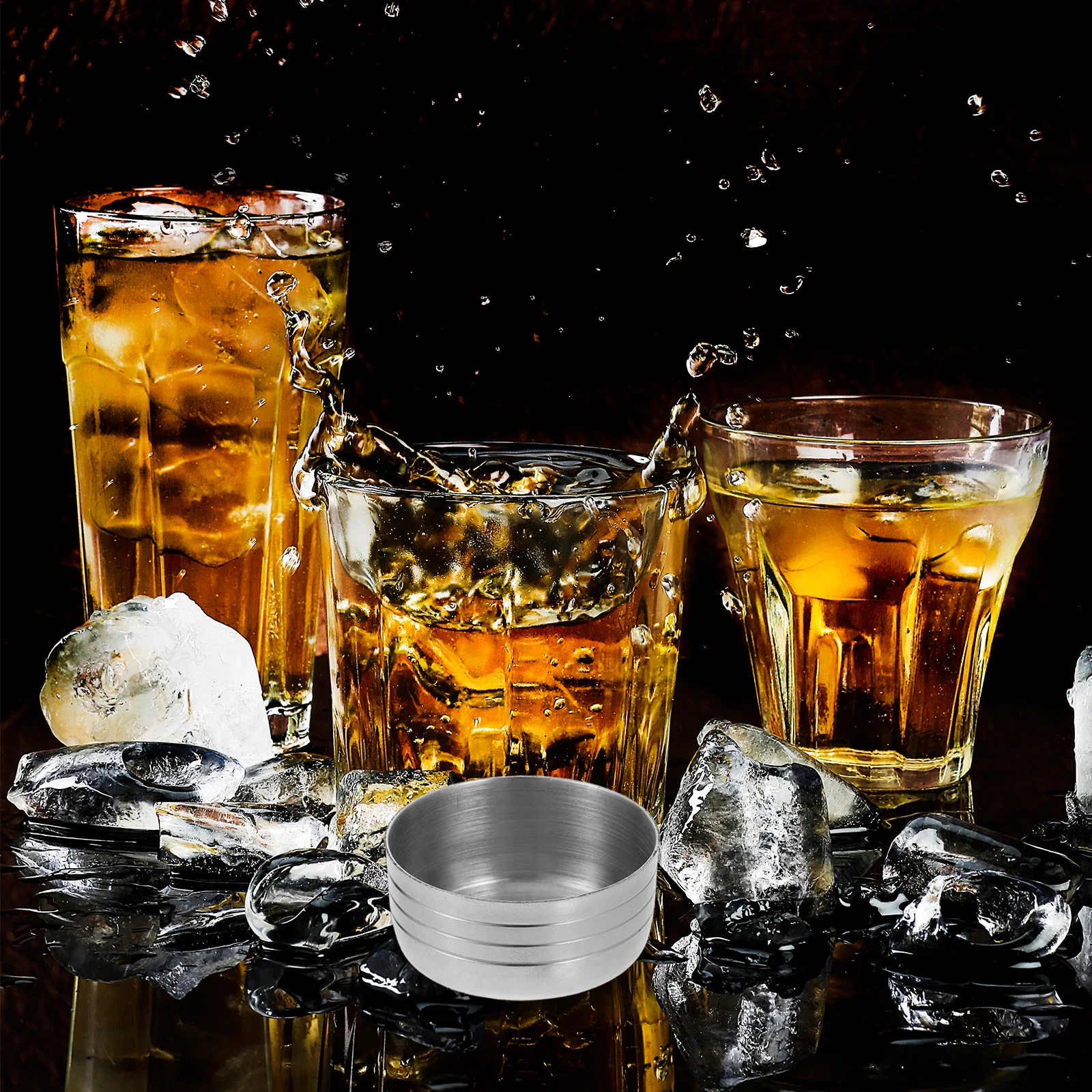 

2Pcs Stainless Steel Shaker Cup Lid Splash-Proof Easy Clean for Milk Tea Shops Cocktail Shaker Tumbler Lid