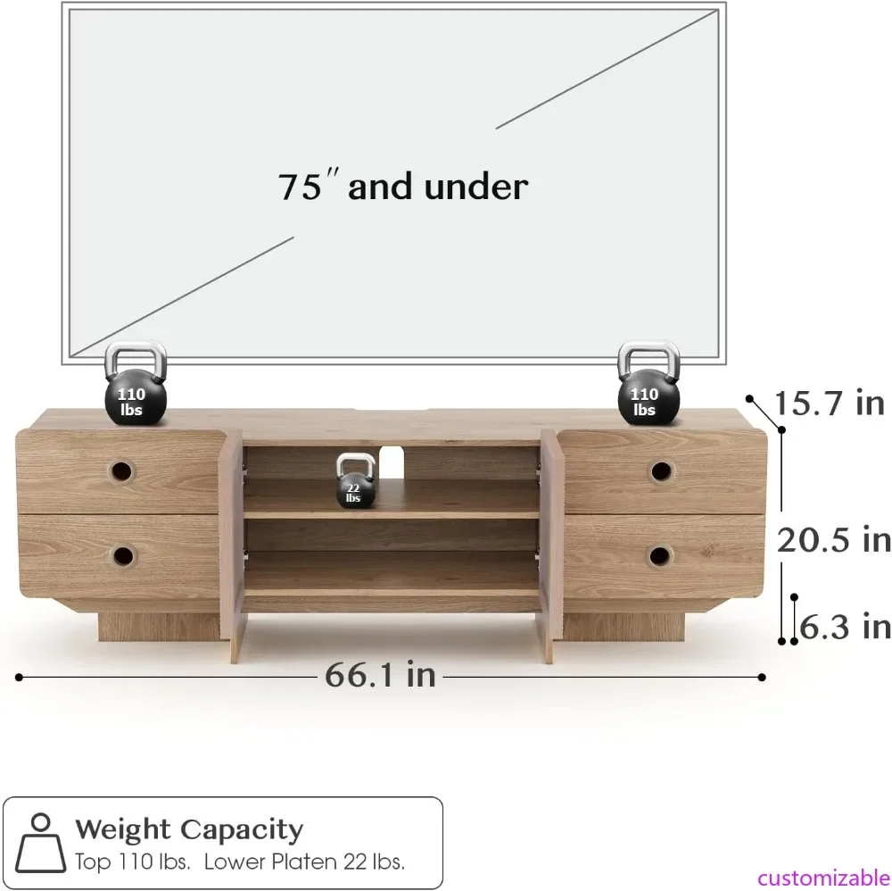 66" Fluted Tv Stand…