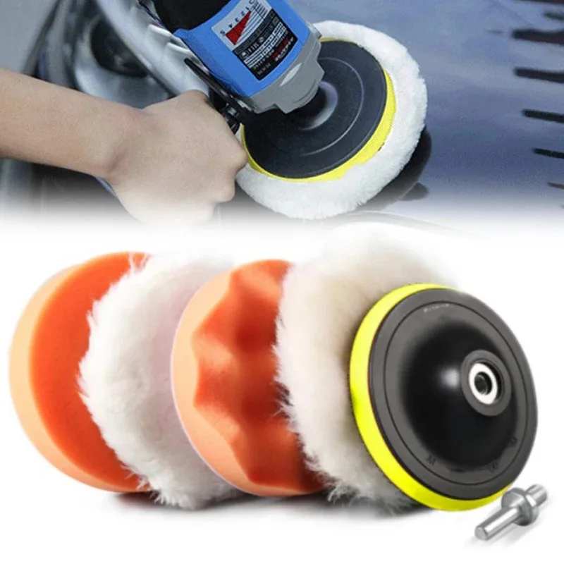 3/4/5 Zoll Bohrer Auto Polierer Wolle Auto Polierschwamm Pads Kit Wiederverwendbare Poliermaschine Wachspads Polieren Wachsen saubere Politur