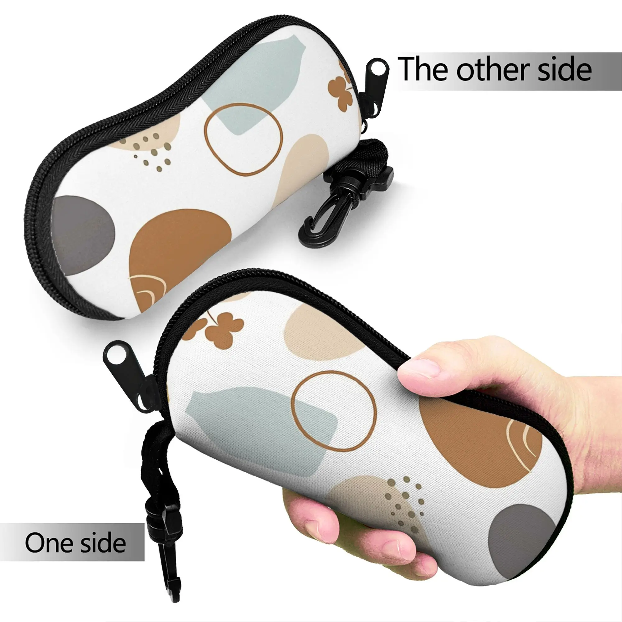 Bohemian  pattern Glasses Case Cover Unisex  Sunglasses Case Trend Key Chain Eyewear Accessory Daily Eyeglass Cases Cover